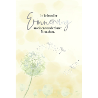 Beileid Kondolenz Trauerkarte Pusteblume im Wind mit...