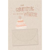 Geburtstagskarte Geldgeschenkkarte mit Umschlag Torte...