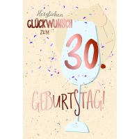 30. Geburtstag Karte mit Umschlag folienfrei unverpackt...