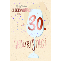 30. Geburtstag Karte mit Umschlag folienfrei unverpackt...