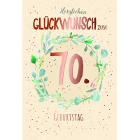 70. Geburtstag Glückwunschkarte mit Umschlag...