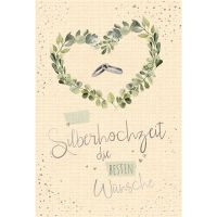 A Silberhochzeit 25. Hochzeitstag Karte mit Umschlag...