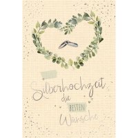 Silberhochzeit - 25. Hochzeitstag Karte mit Umschlag...