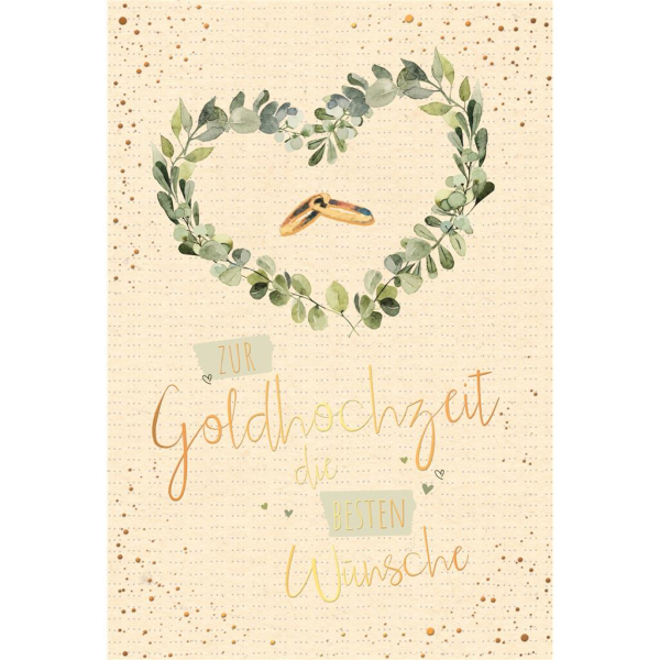 A Goldhochzeit 50. Hochzeitstag Karte mit Umschlag folienfrei unverpackt Greenline