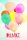 Danksagung - 5 Danksagungen im Format 10,5 x 15 cm mit 5 Umschlägen - Bunte Luftballons