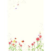 Briefpapier Blumen und Vögel 1 x Einleger, 10 x...
