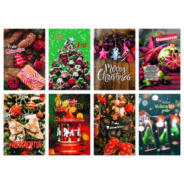 Weihnachtskarten 100 Grußkarten mit Umschlag sortiert Bundle-UVP € 150,00 klassische Motive