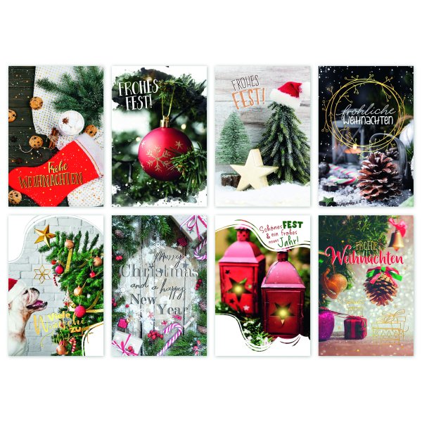 Weihnachten 100 Weihnachtskarten mit Umschlag á UVP € 1,25 - Bundle, sortiert - Weihnachten, 8 versch