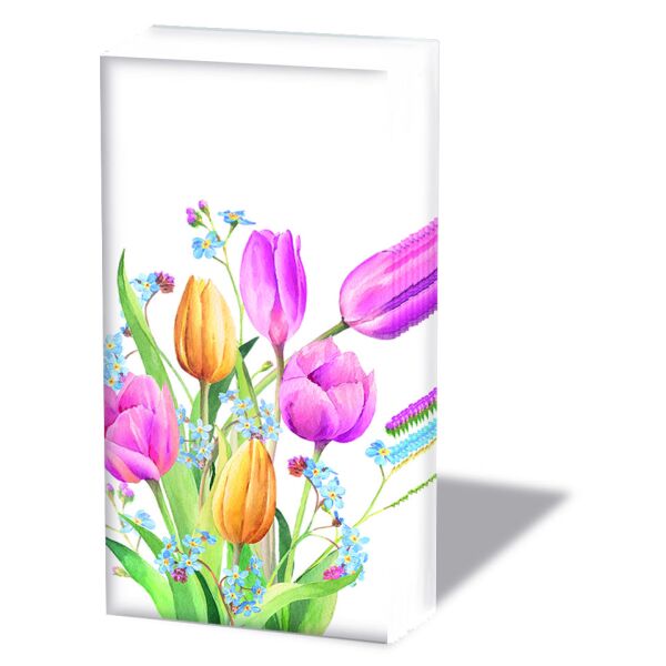Taschentücher 21,5 x 22 cm 4-lagig á 10 Stück pro Packung Tulpenbouquet