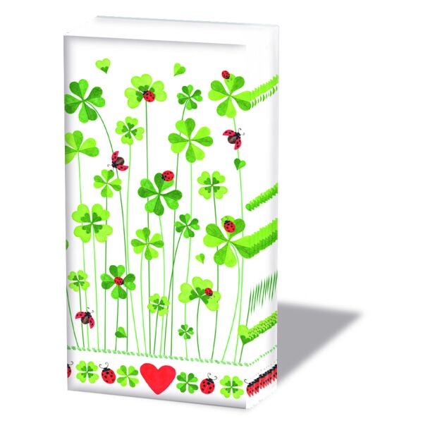 Taschentücher 21,5 x 22 cm 4-lagig 10 Stück Good luck Viel Glück Kleeblätter