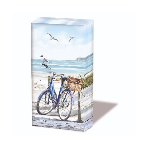 Taschentücher 21,5 x 22 cm 4-lagig á 10 Stück pro Packung Bike on the beach Fahrrad am Strand