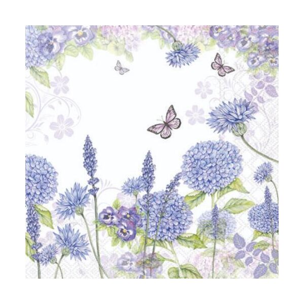 A Cocktail Servietten 25 x 25 cm 3-lagig 20 Servietten Purple Wildflowers FSC Mix lila Wildblumen