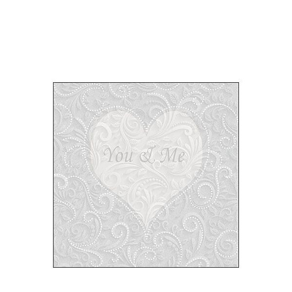 Cocktail Servietten 25 x 25 cm 3-lagig 20 Servietten You & Me Champagne FSC Mix Du & Ich Champagner