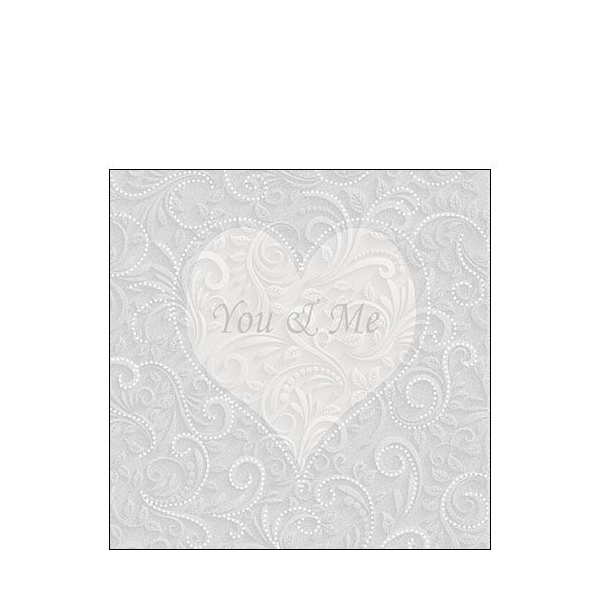 Cocktail Servietten 25 x 25 cm 3-lagig 20 Servietten You & Me Champagne FSC Mix Du & Ich Champagner