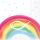Cocktail Servietten 25 x 25 cm 3-lagig 20 Servietten Rainbow White FSC Mix Regenbogen weiss