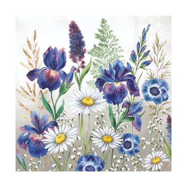 Cocktail Servietten 25 x 25 cm 3-lagig 20 Servietten Mixed Meadow Flowers FSC Mix gemischte Wiese