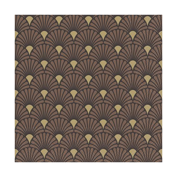 Cocktail Servietten 25 x 25 cm 3-lagig 20 Servietten Art Deco Black-Gold Schwarz-Gold