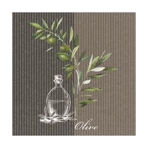 Cocktail Servietten 25 x 25 cm 3-lagig 20 Servietten Oil And Olives FSC Mix Öl und Oliven