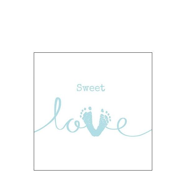 Cocktail Servietten 25 x 25 cm 3-lagig 20 Servietten Geburt Sweet Love Boy FSC Mix