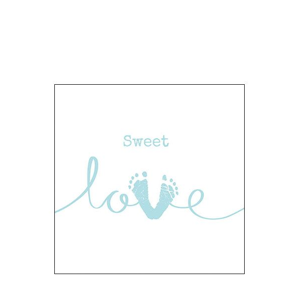 Cocktail Servietten 25 x 25 cm 3-lagig 20 Servietten Geburt Sweet Love Boy FSC Mix