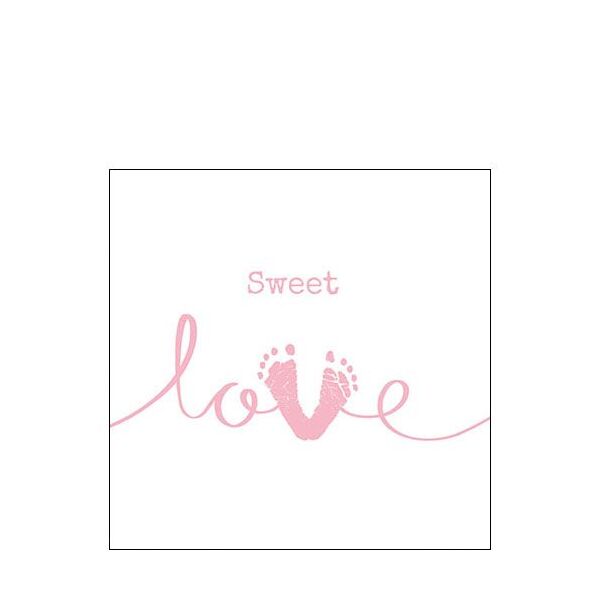 Cocktail Servietten 25 x 25 cm 3-lagig 20 Servietten Geburt Sweet Love Girl FSC Mix