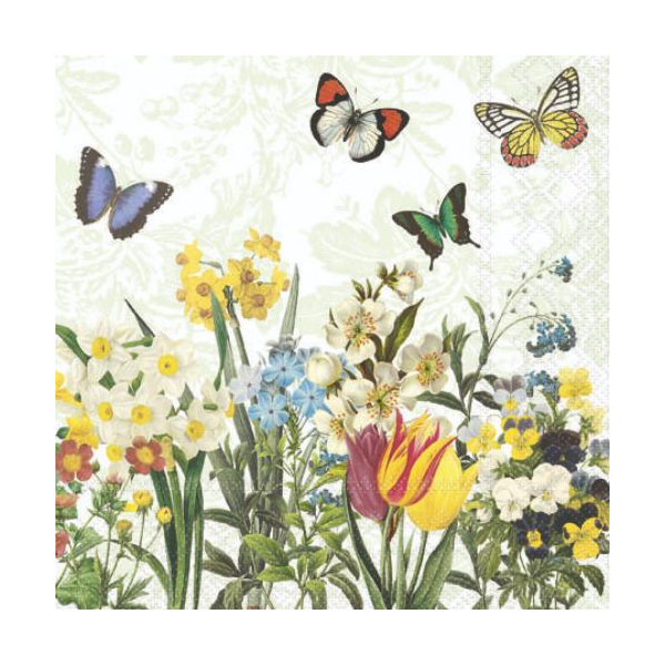 20 Cocktail Servietten Mit Schmetterlings-Motiv – Sommer-Design, 24x24 Cm, 3-lagig, Aus Papier – Für Tischdeko, Basteln & Serviettentechnik