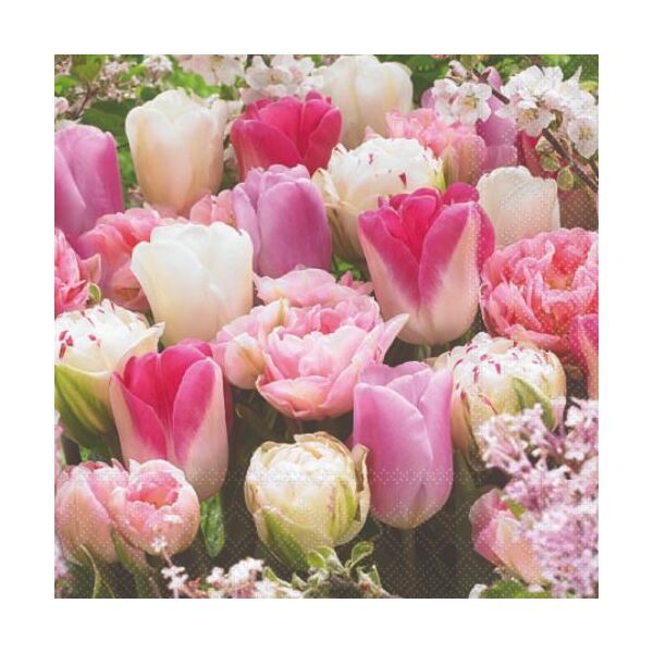 Cocktail Servietten 25 x 25 cm 3-lagig 20 Servietten Pink Tulips FSC Mix Tulpen pink