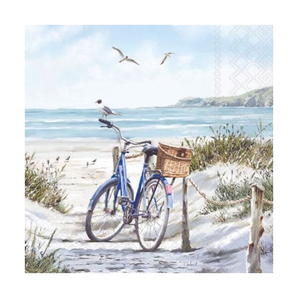 Cocktail Servietten 25 x 25 cm 3-lagig 20 Servietten Bike at the Beach FSC Mix Fahrrad am Strand
