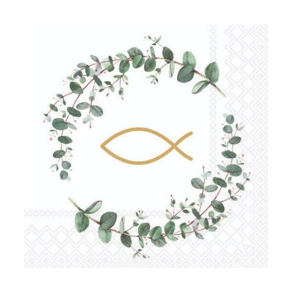 Cocktail Servietten 25 x 25 cm 3-lagig 20 Servietten Kommunion Communion Branches White FSC Mix- Kommunion Äste weiss