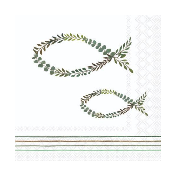 Anchor Papierservietten – 20 Stück, Cremefarben, 3-lagig, 25x25 Cm Aufgeklappt, Chlorfrei Bedruckt