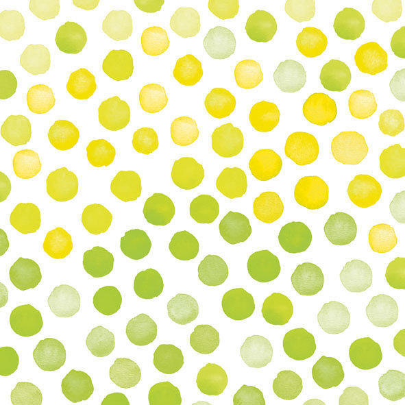Servietten Lunch – Napkin Lunch – Format: 33 x 33 cm – 3-lagig – 20 Servietten pro Packung - Fantasy Green – Yellow – grüne und gelbe Punkte - Ambiente