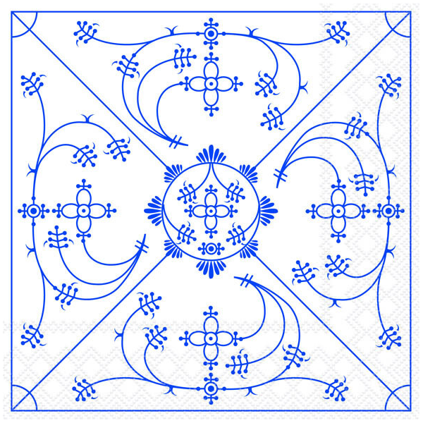 Servietten Napkin Lunch 33x33 cm Indisch Blau