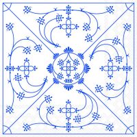 Servietten Napkin Lunch 33x33 cm Indisch Blau
