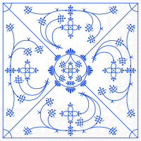 Servietten Napkin Lunch 33x33 cm Indisch Blau