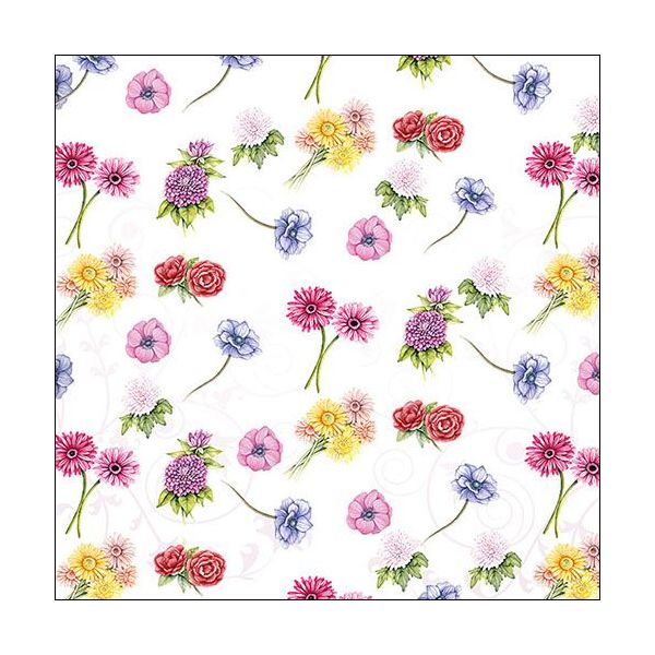Servietten Lunch Napkin Lunch Format: 33 x 33 cm 3-lagig 20 Servietten Flower Festival bunte Blumen