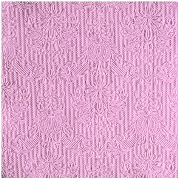 Servietten Lunch 33 x 33 cm 3-lagig mit Prägung 15 Servietten Elegance Pastel Rose rosa uni