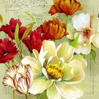 Servietten Lunch Coralie Blumen 33x33cm 20 Servietten