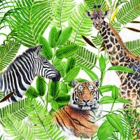 Servietten Lunch Dschungel Safari Zebra Tiger Giraffe