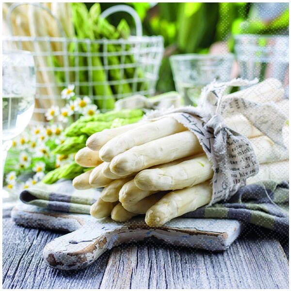 Servietten Lunch Napkin Lunch Format: 33 x 33 cm 3-lagig 20 Servietten Bound of Asparagus Bund Spargel