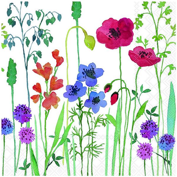 Servietten Lunch bunte Wildblumen Meadow Flowers 33x33cm 20 Servietten 3-lagig