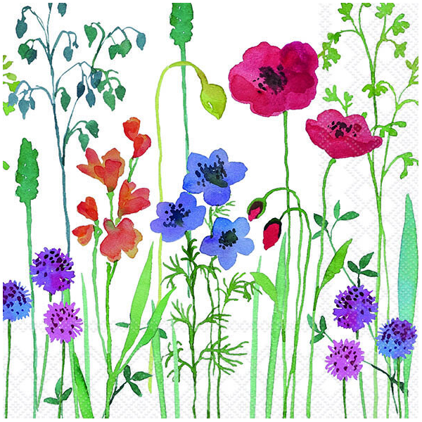 Servietten Lunch bunte Wildblumen Meadow Flowers 33x33cm 20 Servietten 3-lagig