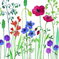 Servietten Lunch bunte Wildblumen Meadow Flowers 33x33cm...