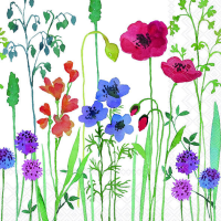 Servietten Lunch bunte Wildblumen Meadow Flowers 33x33cm...