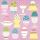 Servietten Lunch Eggs In Cups Rose bunte Eier im Eierbecher rosa