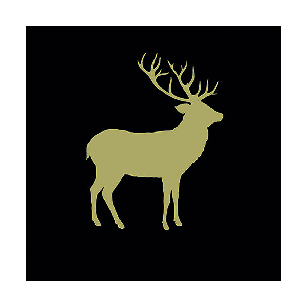 Servietten Lunch 33 x 33 cm 3-lagig 20 Servietten Deer Contour Black Gold goldener Hirsch