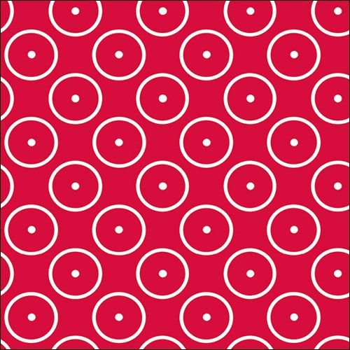 Servietten Lunch – Napkin Lunch – Format: 33 x 33 cm – 3-lagig – 20 Servietten pro Packung - Dots Circles – Zirkel Kreise rot - Ambiente