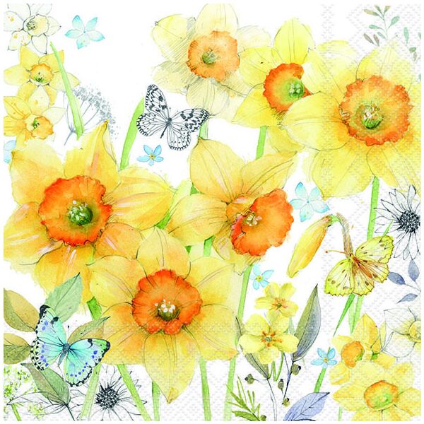 Servietten Lunch Classic Daffodils Narzissen 33 x 33 cm 20 Servietten