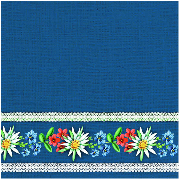 Servietten Lunch Bavarian Flowers Blue bayrische Blumen blau