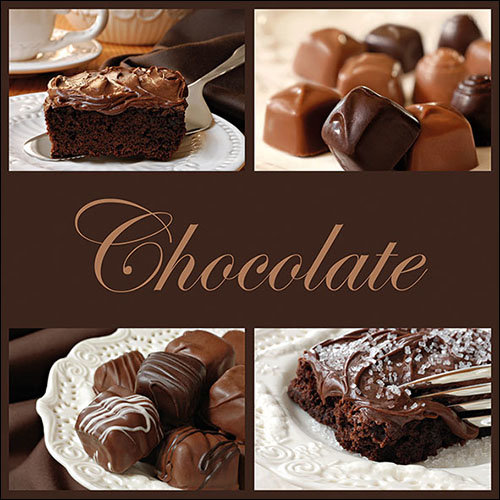 Servietten Lunch – Napkin Lunch – Format: 33 x 33 cm – 3-lagig – 20 Servietten pro Packung - Chocolate – Schokolade – Pralinen - Ambiente