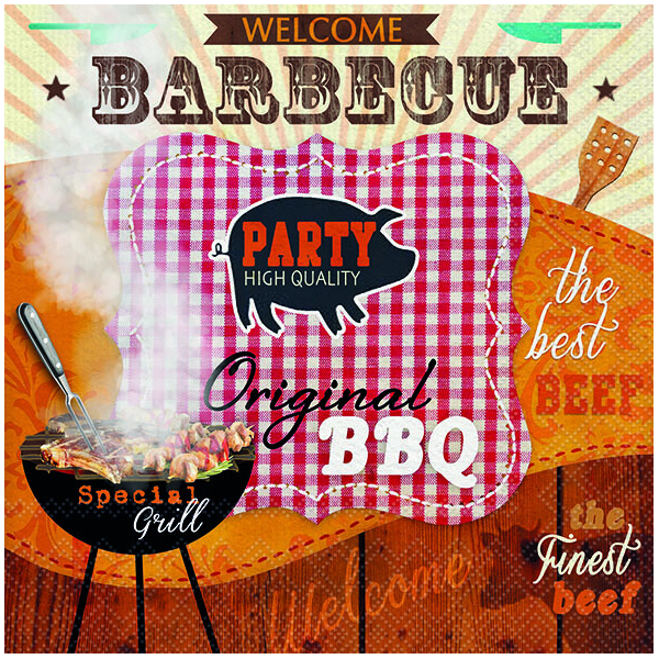 A Servietten Lunch Original BBQ Grill Party 20 Servietten 3-lagig 33x33cm